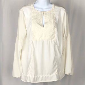 Banana Republic Size Small White Embroidered Top